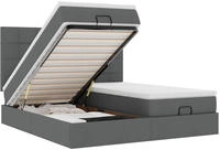 vidaXL Ottoman-Bett mit Matratzen & LEDs Dunkelgrau 160x200 cm Stoff