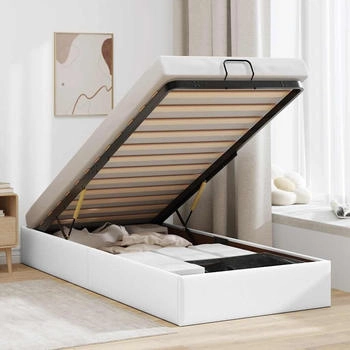 vidaXL Ottoman-Bett ohne Matratze Weiß 90x190 cm Kunstleder (3310775)