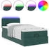 vidaXL Ottomane Bett mit Matratze & LEDs Dunkelgrün 80x200 cm Samt (3312587)