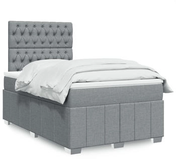 vidaXL Boxspringbett mit Matratze Hellgrau 140x190 cm Stoff (3293956)