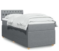 vidaXL Boxspringbett mit Matratze Hellgrau 140x190 cm Stoff