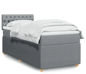 vidaXL Boxspringbett mit Matratze Hellgrau 140x190 cm Stoff (3287451)