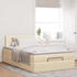 vidaXL Ottoman-Bett mit Matratze Creme 120x200 cm Stoff (3311454)