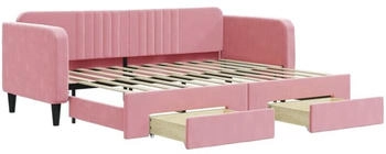 vidaXL Tagesbett Ausziehbar mit Schubladen Rosa 80x200 cm Samt (3197107)