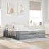 vidaXL Ottoman-Bett mit Matratzen Hellgrau 200x200 cm Stoff (3311134)