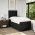 vidaXL Boxspringbett mit Matratze Schwarz 160x200 cm Stoff (3292855)
