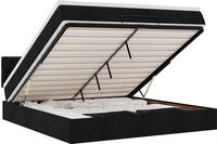 vidaXL Ottomane Bett mit Matratze & LEDs Schwarz 180x200 cm Stoff