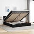 vidaXL Ottomane Bett mit Matratze & LEDs Schwarz 180x200 cm Stoff (3312411)