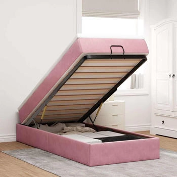 vidaXL Ottoman-Bett mit Matratze Rosa 80x200 cm Samt (3311152)