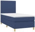vidaXL Boxspringbett mit Matratze Blau 90x190 cm Stoff (3142143)