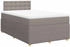 vidaXL Boxspringbett mit Matratze Taupe 120x200 cm Stoff (3289741)