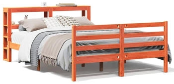 vidaXL Massivholzbett ohne Matratze Wachsbraun 160x200 Kiefernholz (3305846)