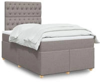 vidaXL Boxspringbett mit Matratze Taupe 120x200 cm Stoff