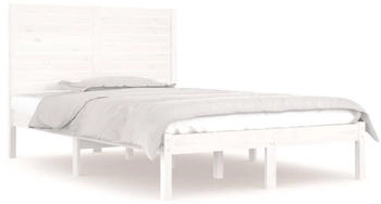 vidaXL Massivholzbett Wei&szlig; 135x190 cm (3104584)