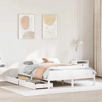 vidaXL Massivholzbett ohne Matratze Wei&szlig; 135x190 cm Kiefernholz