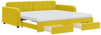 vidaXL Tagesbett Ausziehbar mit Schubladen Gelb 100x200 cm Samt (3197013)