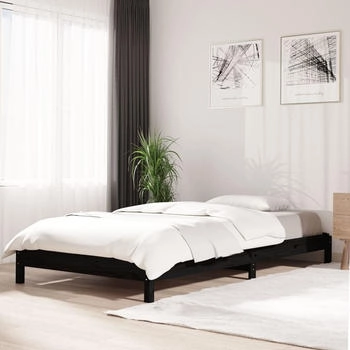 vidaXL Stapelbett Schwarz 90x200 cm Massivholz Kiefer (820396)