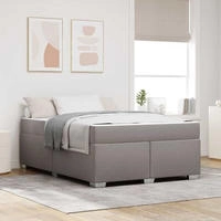 vidaXL Bettrahmen Taupe 140 x 200 cm Stoff
