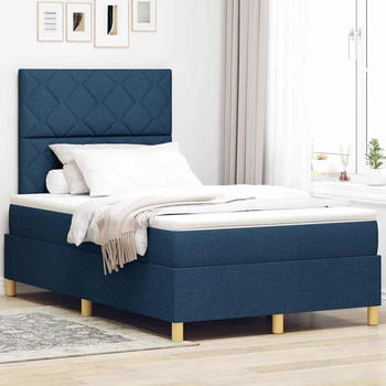 vidaXL Boxspringbett mit Kopfteil Blau 120 x 190 cm Stoff (3339685)