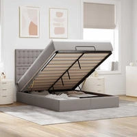 vidaXL Ottoman-Bett mit Matratze Taupe 140x200 cm Stoff