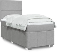 vidaXL Boxspringbett mit Matratze Hellgrau 120x190 cm Stoff
