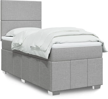 vidaXL Boxspringbett mit Matratze Hellgrau 120x190 cm Stoff (3291600)