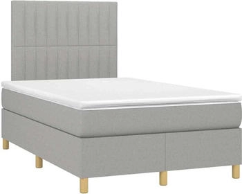 vidaXL Boxspringbett mit Matratze Hellgrau 120x190 cm Stoff (3269944)