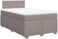 vidaXL Boxspringbett mit Matratze Taupe 120x200 cm Stoff