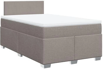 vidaXL Boxspringbett mit Matratze Taupe 120x200 cm Stoff (3285852)