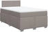 vidaXL Boxspringbett mit Matratze Taupe 120x200 cm Stoff (3285852)