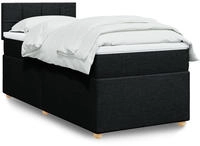 vidaXL Boxspringbett mit Matratze Schwarz 140x190 cm Stoff