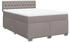 vidaXL Boxspringbett mit Matratze Taupe 160x200 cm Stoff (3285950)