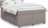 vidaXL Boxspringbett mit Matratze Taupe 160x200 cm Stoff (3285950)