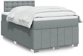 vidaXL Boxspringbett mit Matratze Hellgrau 120x190 cm Stoff (3289321)