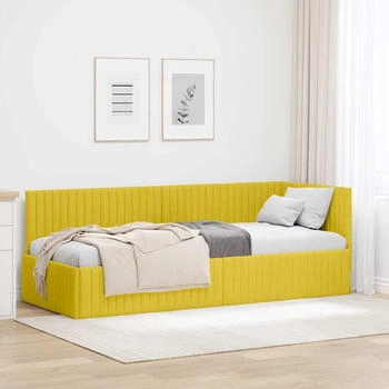 vidaXL Eckbettgestell mit Kopfteil Gelb 80 x 200 cm Samt (42016252)