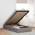 vidaXL Ottoman-Bett ohne Matratze Taupe 90x200 cm Stoff (3310851)