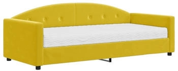 vidaXL Tagesbett mit Matratze Gelb 90x200 cm Samt (3197282)