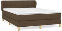 vidaXL Boxspringbett mit Matratze Dunkelbraun 140x200 cm Stoff