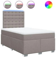 vidaXL Boxspringbett mit Matratze Taupe 120x200 cm Stoff