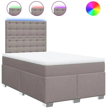 vidaXL Boxspringbett mit Matratze Taupe 120x200 cm Stoff (3292773)