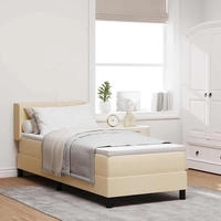 vidaXL Boxspringbett mit Kopfteil Creme 200 x 80 cm Stoff