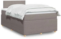 vidaXL Boxspringbett mit Matratze Taupe 120x200 cm Stoff