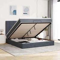 vidaXL Ottoman-Bett mit Matratzen Dunkelgrau 200x200 cm Samt