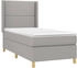 vidaXL Boxspringbett mit Matratze Hellgrau 90x200 cm Stoff (3132201)