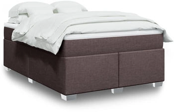 vidaXL Boxspringbett mit Matratze Dunkelbraun 140x200 cm Stoff (3285140)