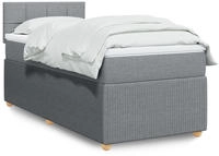 vidaXL Boxspringbett mit Matratze Hellgrau 140x190 cm Stoff
