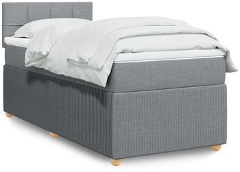 vidaXL Boxspringbett mit Matratze Hellgrau 140x190 cm Stoff (3289758)