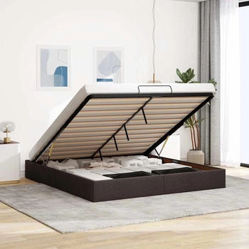 vidaXL Ottoman-Bett ohne Matratze Dunkelbraun 200x200 cm Stoff (3310906)