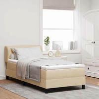 vidaXL Boxspringbett mit Kopfteil Creme 80 x 200 cm Stoff