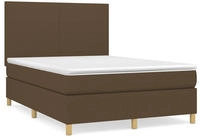 vidaXL Boxspringbett mit Matratze Dunkelbraun 140x200 cm Stoff